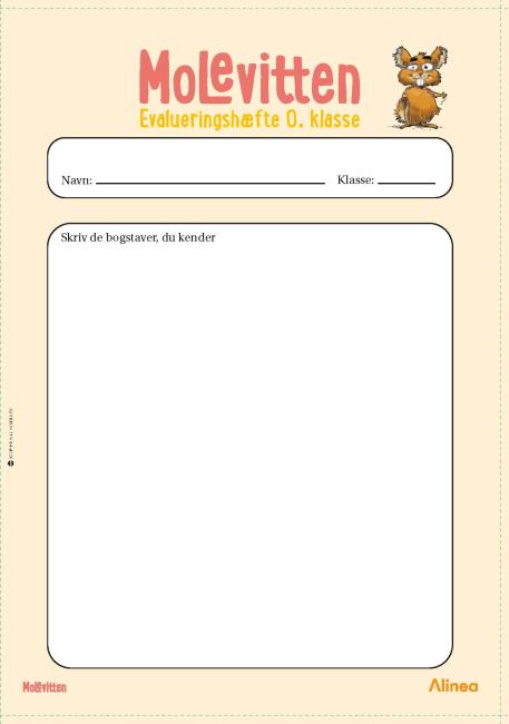 Molevitten, 0. kl., Evalueringshæfte